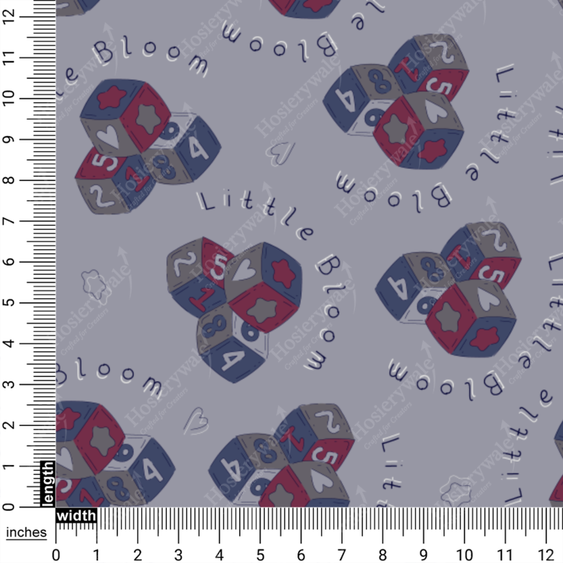 Little Bloom Dice Blocks Print Fabric In Hosiery - Image 7