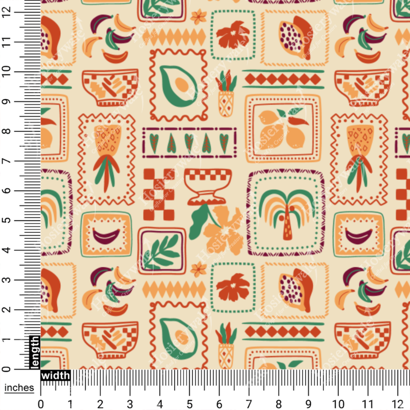 Folk Art Patchwork Garden Style Print Fabric - Image 5